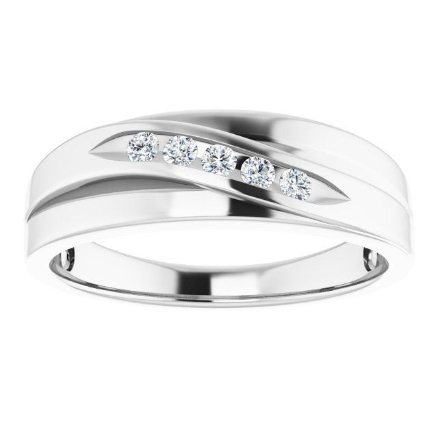 5 Stone Channel Set Diamond Men's Ring-VIRABYANI