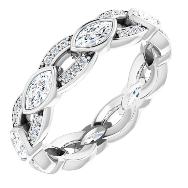 1.36 ct. Marquise & Round Diamond Eternity Band-VIRABYANI