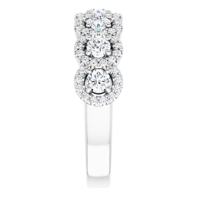 1.00 ct. Round Cut Diamond Halo Design Wedding Band-VIRABYANI