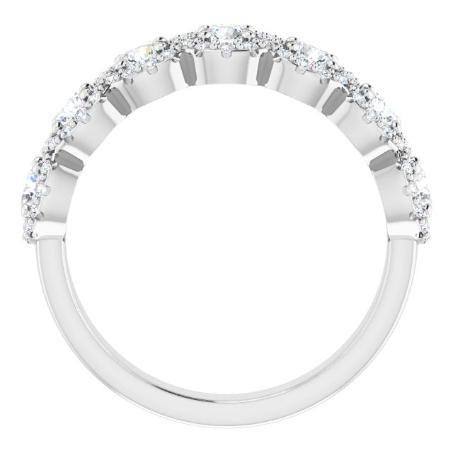 1.00 ct. Round Cut Diamond Halo Design Wedding Band-VIRABYANI