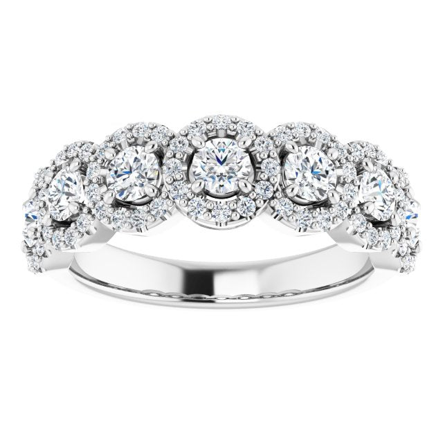 1.00 ct. Round Cut Diamond Halo Design Wedding Band-VIRABYANI