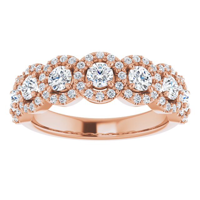 1.00 ct. Round Cut Diamond Halo Design Wedding Band-VIRABYANI