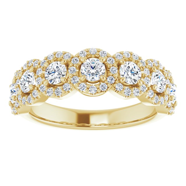 1.00 ct. Round Cut Diamond Halo Design Wedding Band-VIRABYANI
