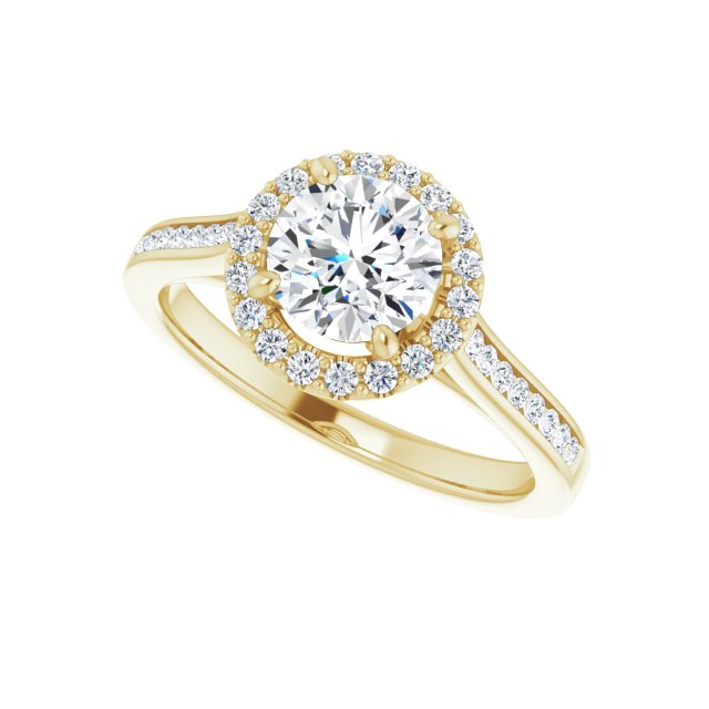 Round Diamond Halo Engagement Ring-VIRABYANI