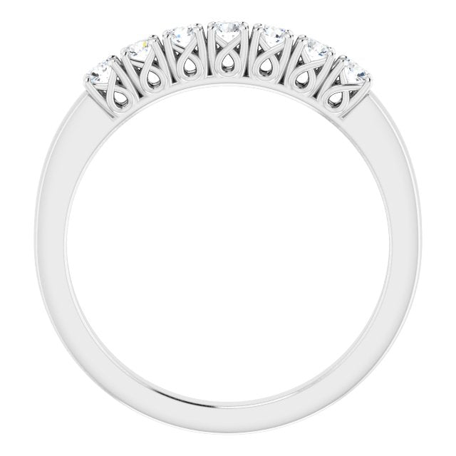 0.30 ct. Round Diamond Wedding Band Seven Stone Anniversary Ring-VIRABYANI