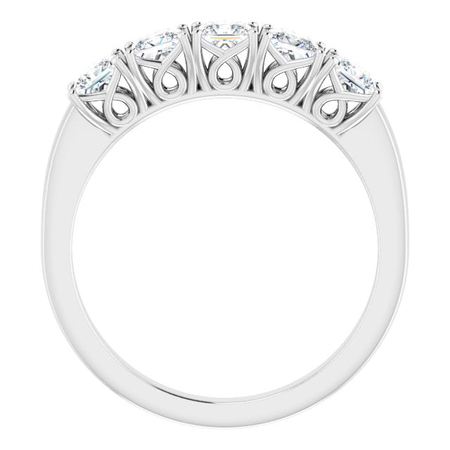0.90 ct. Prong Set Princess Cut Diamond Wedding Band-in 14K/18K White, Yellow, Rose Gold and Platinum - Christmas Jewelry Gift -VIRABYANI