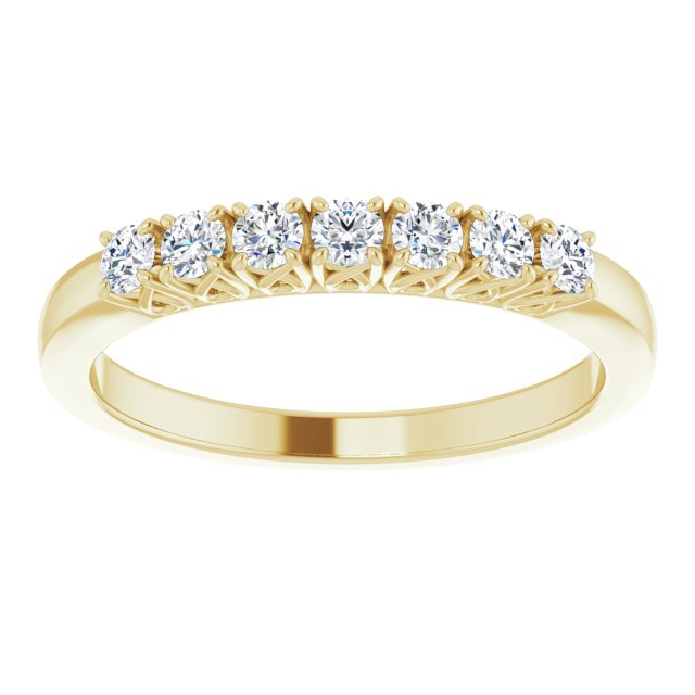 0.30 ct. Round Diamond Wedding Band Seven Stone Anniversary Ring-VIRABYANI