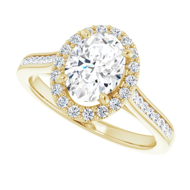 Oval Cut Diamond Halo Engagement Ring-VIRABYANI