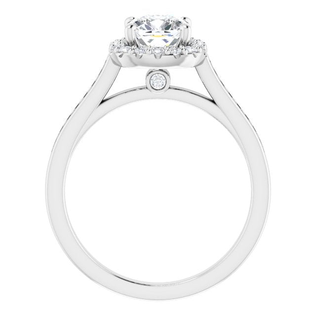 Cushion Cut Diamond Halo Engagement Ring-in 14K/18K White, Yellow, Rose Gold and Platinum - Christmas Jewelry Gift -VIRABYANI