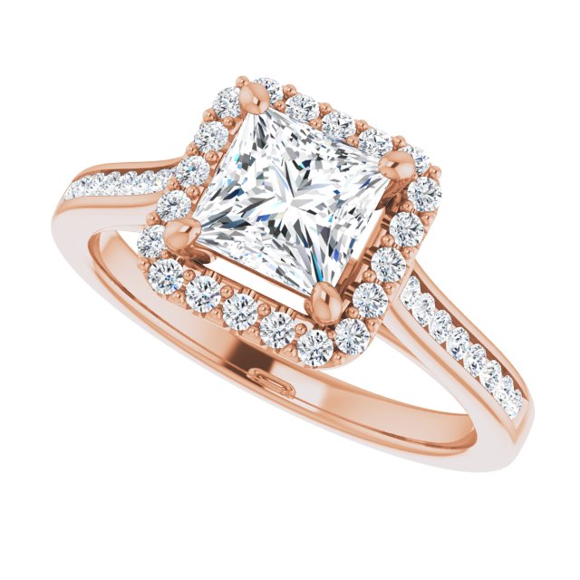 Princess Diamond Halo Engagement Ring-VIRABYANI