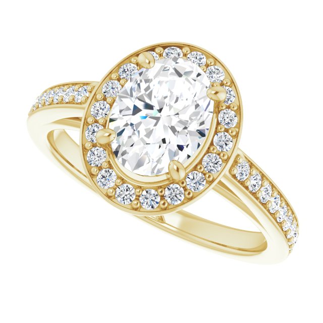 Oval Cut Diamond Halo Engagement Ring-in 14K/18K White, Yellow, Rose Gold and Platinum - Christmas Jewelry Gift -VIRABYANI