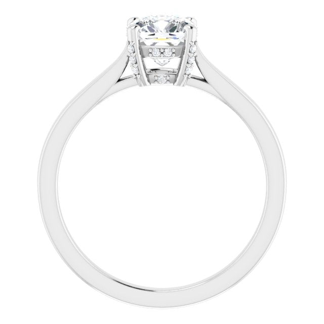 Side Accent Diamond Solitaire Engagement Ring-in 14K/18K White, Yellow, Rose Gold and Platinum - Christmas Jewelry Gift -VIRABYANI