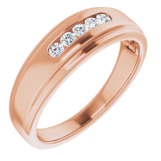 0.25 ctw Channel Set Round Diamond Men's Ring-VIRABYANI