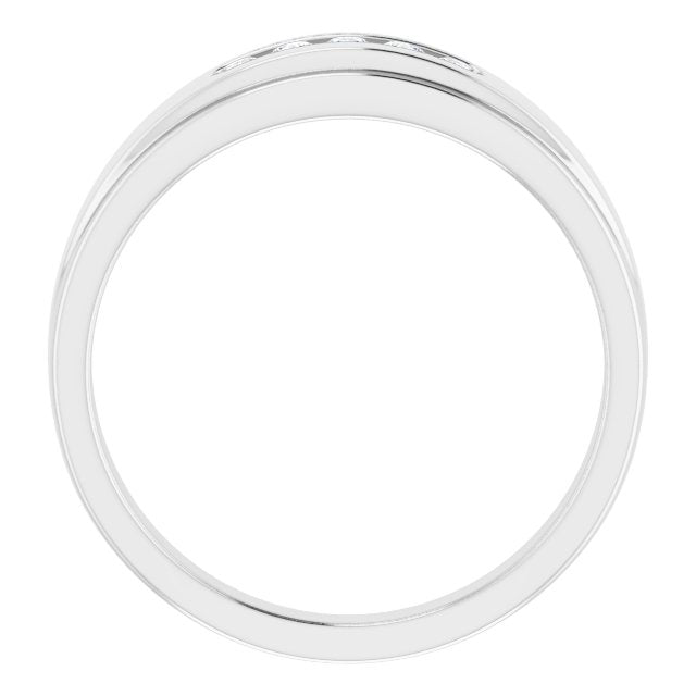 0.25 ctw Channel Set Round Diamond Men's Ring-VIRABYANI