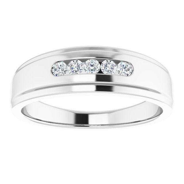 0.25 ctw Channel Set Round Diamond Men's Ring-VIRABYANI