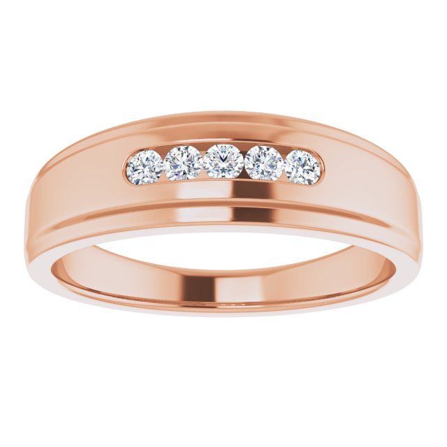 0.25 ctw Channel Set Round Diamond Men's Ring-in 14K/18K White, Yellow, Rose Gold and Platinum - Christmas Jewelry Gift -VIRABYANI