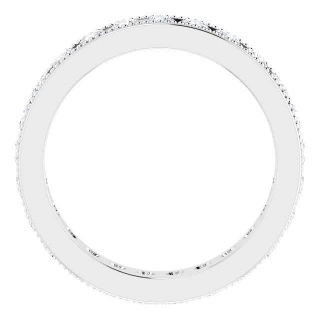 1.50 ct. Round Diamond Eternity Band Milgrain Accent Ring-VIRABYANI