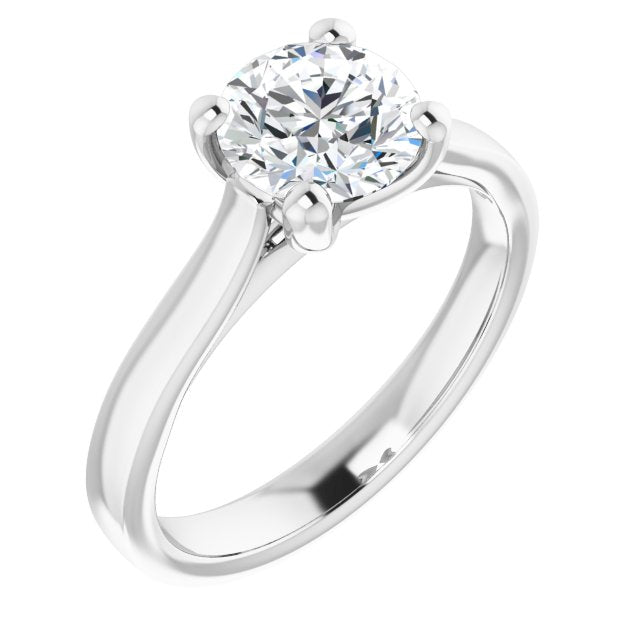 Serenity Round Diamond Solitaire Engagement Ring-VIRABYANI