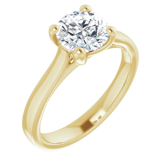 Serenity Round Diamond Solitaire Engagement Ring-VIRABYANI