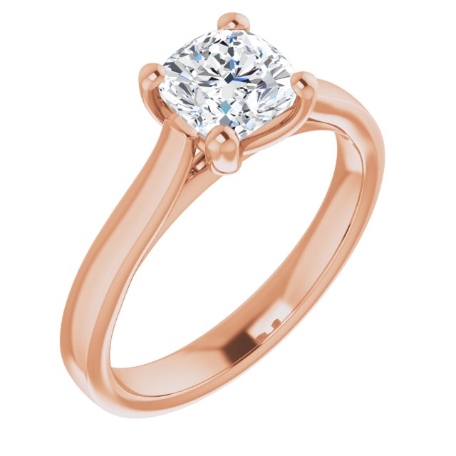 Serenity Cushion Diamond Solitaire Engagement Ring-VIRABYANI