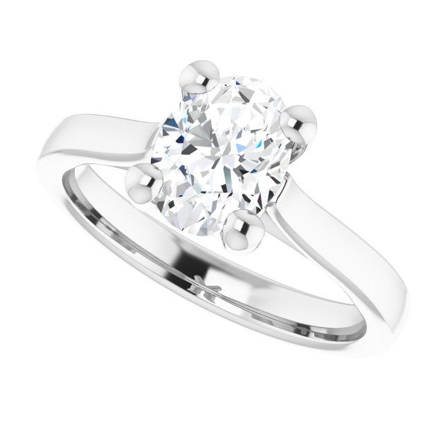 Serenity Oval Diamond Solitaire Engagement Ring-VIRABYANI