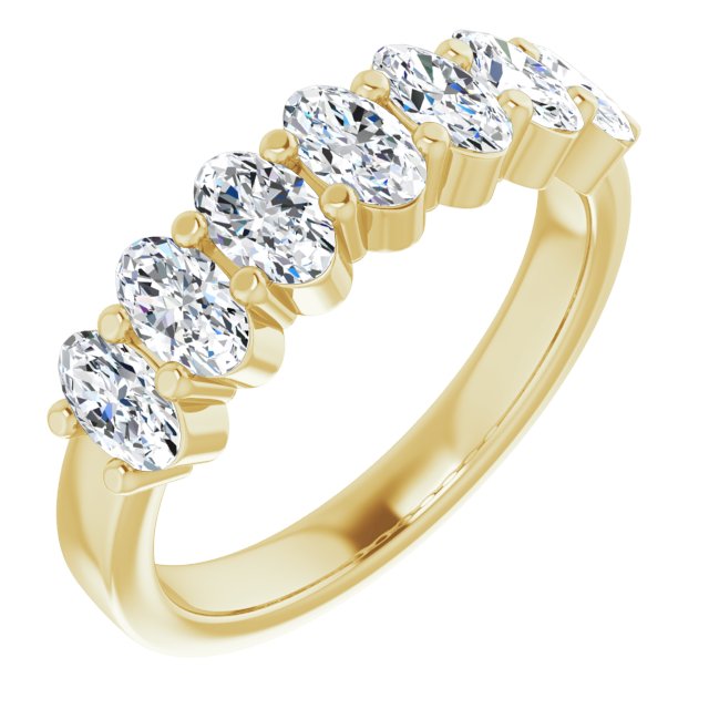 1.47 ct. Oval Cut Diamond Wedding Band 7 Stone Anniversary Ring-VIRABYANI