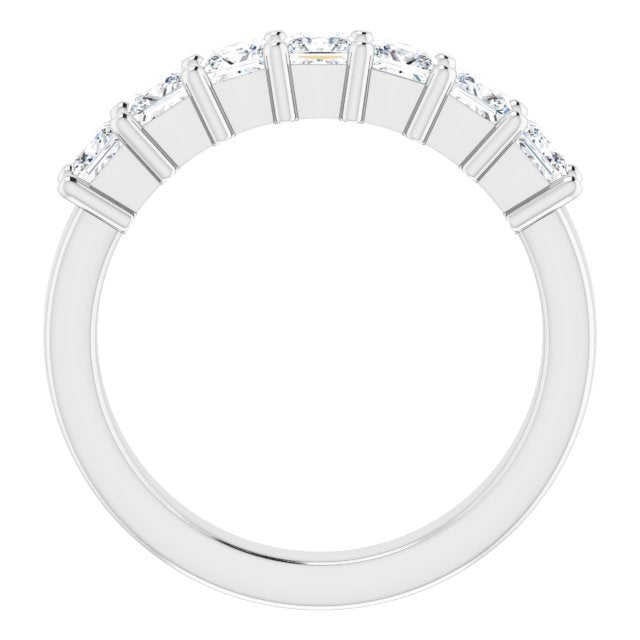 1.26 ct. Princess Cut Diamond Wedding Band 7 Stone Anniversary Ring-VIRABYANI