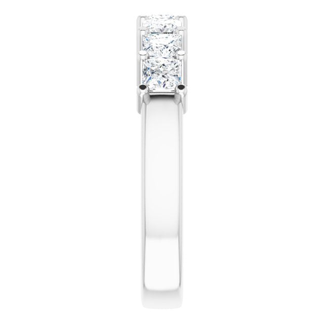 1.26 ct. Princess Cut Diamond Wedding Band 7 Stone Anniversary Ring-VIRABYANI