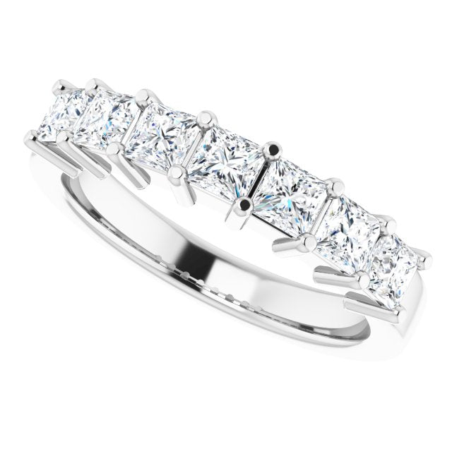 1.26 ct. Princess Cut Diamond Wedding Band 7 Stone Anniversary Ring-VIRABYANI