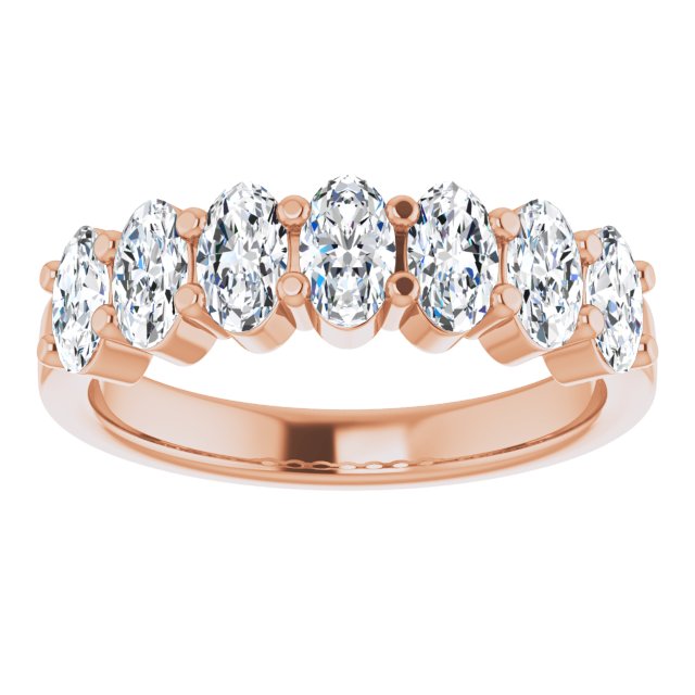 1.47 ct. Oval Cut Diamond Wedding Band 7 Stone Anniversary Ring-VIRABYANI