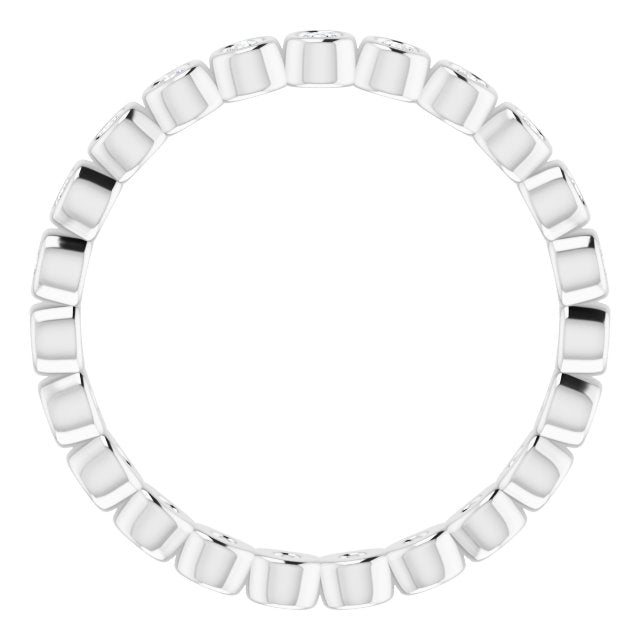 0.37 ct. Round Diamond Bezel Set Eternity Band-in 14K/18K White, Yellow, Rose Gold and Platinum - Christmas Jewelry Gift -VIRABYANI