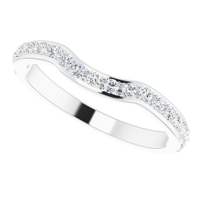 0.34 ct. Round Cut Diamond Curvy Wedding Band-in 14K/18K White, Yellow, Rose Gold and Platinum - Christmas Jewelry Gift -VIRABYANI