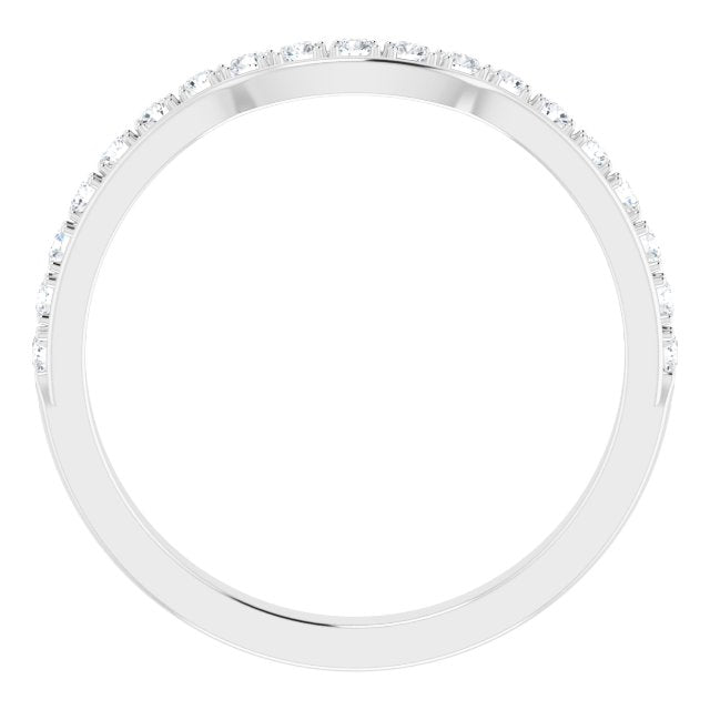 0.34 ct. Round Cut Diamond Wedding Band Stackable Curvy Ring-VIRABYANI