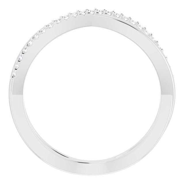 Infinity Design Round Diamond Wedding Band Open Twist Anniversary Ring-VIRABYANI