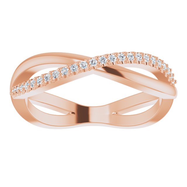 Infinity Design Round Diamond Wedding Band Open Twist Anniversary Ring-VIRABYANI