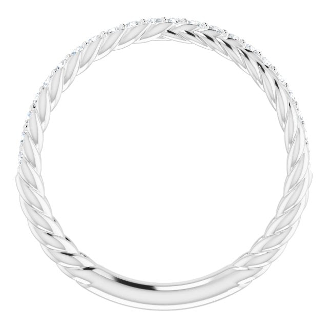 Rope Design Twist Diamond Wedding Band-in 14K/18K White, Yellow, Rose Gold and Platinum - Christmas Jewelry Gift -VIRABYANI