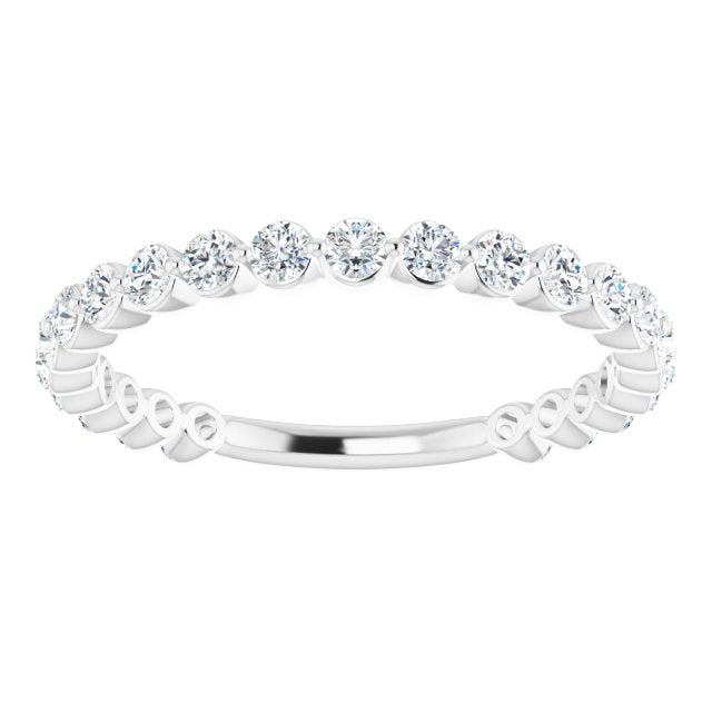 0.75 ct. Shared Prong Round Cut Diamond Wedding Band-in 14K/18K White, Yellow, Rose Gold and Platinum - Christmas Jewelry Gift -VIRABYANI