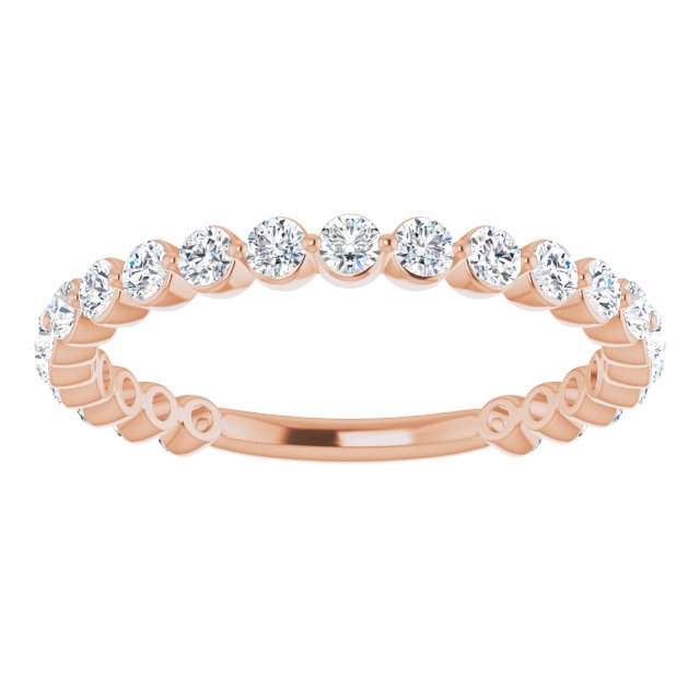 0.75 ct. Shared Prong Round Cut Diamond Wedding Band-VIRABYANI