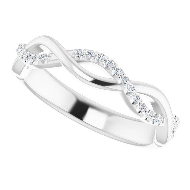 Infinity Design Round Diamond Wedding Band-VIRABYANI