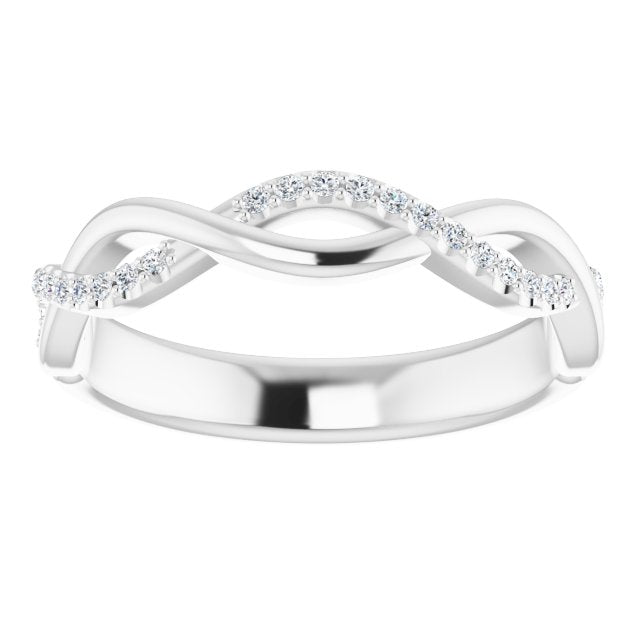 Infinity Design Round Diamond Wedding Band-VIRABYANI