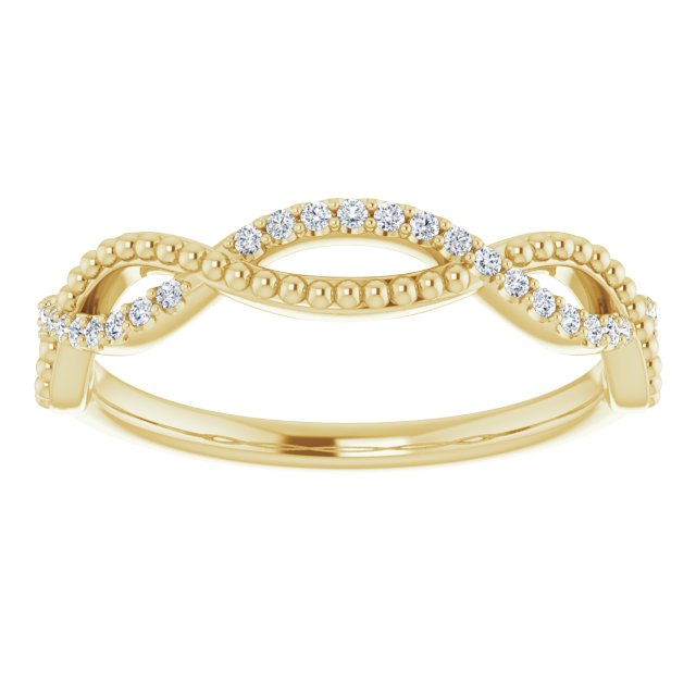 Infinity Style Round Diamond Wedding Band Milgrain Accent Anniversary Ring-VIRABYANI