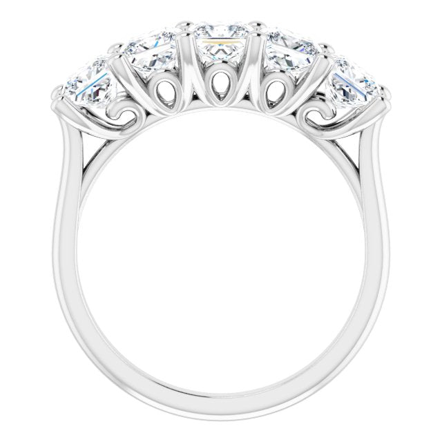 1.95 ct. Princess Cut Diamond Wedding Band 5 Stone Anniversary Ring-VIRABYANI