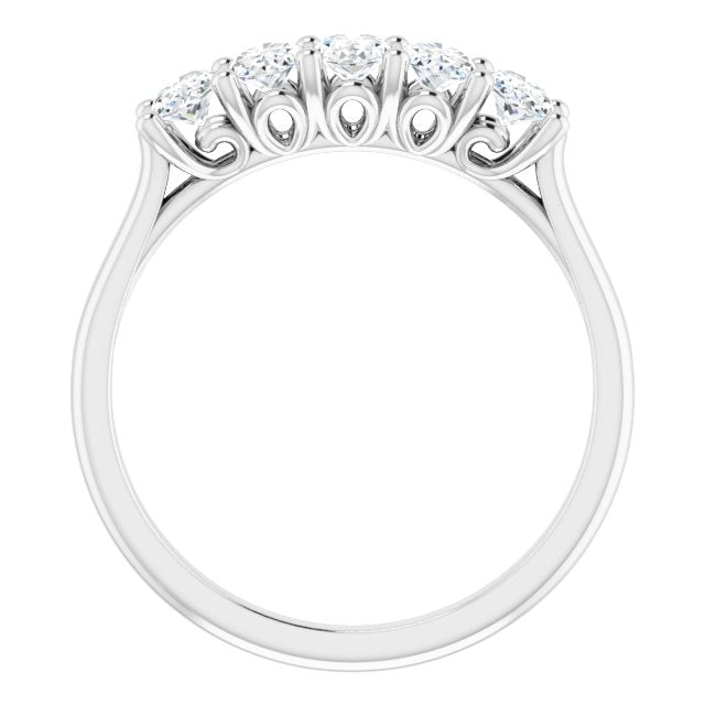 1.05 ct. Oval Cut Diamond Wedding Band 5 Stone Anniversary Ring-VIRABYANI