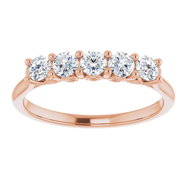 0.50 ct. Round Cut Diamond Wedding Band 5 Stone Anniversary Ring-VIRABYANI