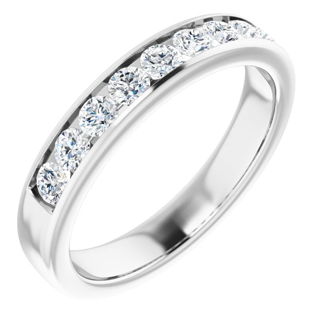 0.90 ctw Channel Set Round Diamond Men's Ring-in 14K/18K White, Yellow, Rose Gold and Platinum - Christmas Jewelry Gift -VIRABYANI