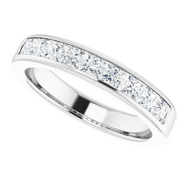 1.62 ctw Channel Set Princess Diamond Men's Ring-in 14K/18K White, Yellow, Rose Gold and Platinum - Christmas Jewelry Gift -VIRABYANI