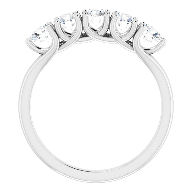 1.00 ct. Round Cut Diamond Wedding Band 5 Stone Anniversary Ring-VIRABYANI