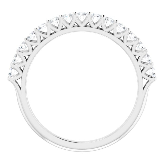 0.45 ct. Round Cut Diamond Wedding Band V Shape Setting Ring-VIRABYANI