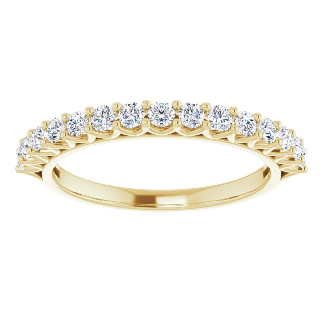 0.45 ct. Round Cut Diamond Wedding Band V Shape Setting Ring-VIRABYANI
