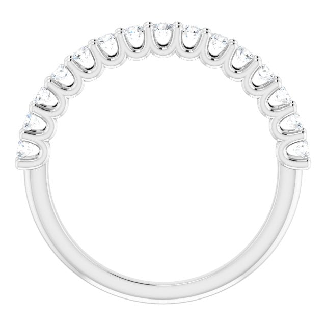 0.45 ct. Round Cut Diamond, U Shape Setting Wedding Band-in 14K/18K White, Yellow, Rose Gold and Platinum - Christmas Jewelry Gift -VIRABYANI